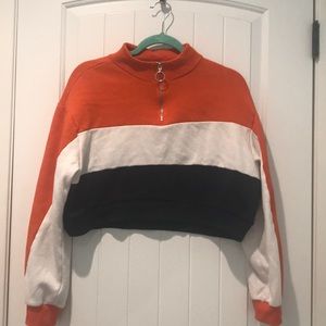 Cropped Quarter Zip Sweatshirt